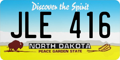 ND license plate JLE416