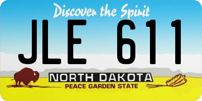 ND license plate JLE611