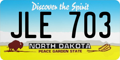 ND license plate JLE703