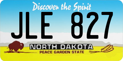 ND license plate JLE827