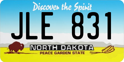 ND license plate JLE831