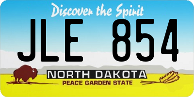 ND license plate JLE854