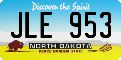 ND license plate JLE953