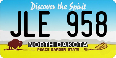 ND license plate JLE958