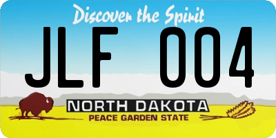 ND license plate JLF004