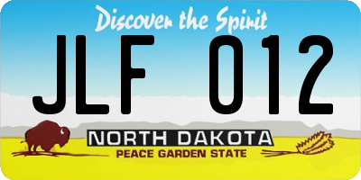 ND license plate JLF012