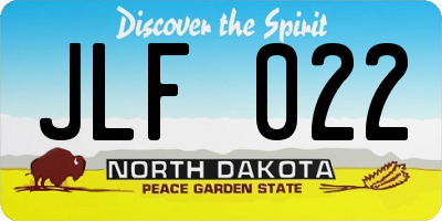 ND license plate JLF022