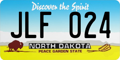 ND license plate JLF024