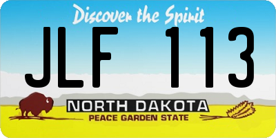 ND license plate JLF113