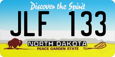 ND license plate JLF133