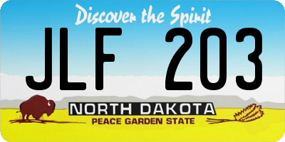 ND license plate JLF203