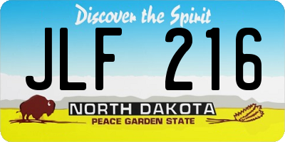 ND license plate JLF216
