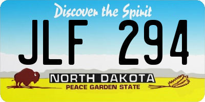 ND license plate JLF294