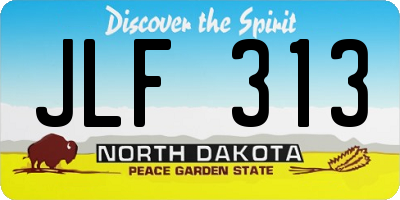 ND license plate JLF313
