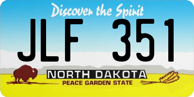 ND license plate JLF351