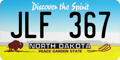 ND license plate JLF367