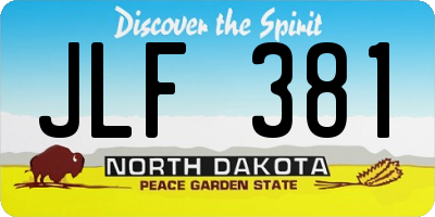 ND license plate JLF381