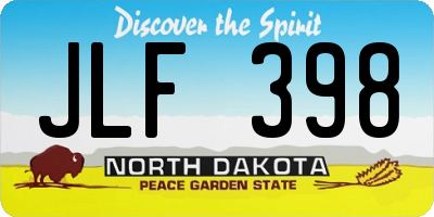 ND license plate JLF398