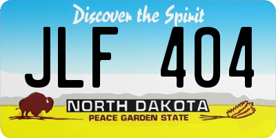 ND license plate JLF404