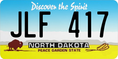 ND license plate JLF417