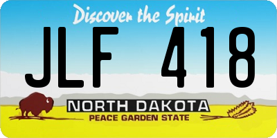 ND license plate JLF418