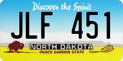 ND license plate JLF451