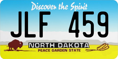 ND license plate JLF459