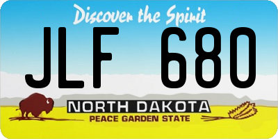 ND license plate JLF680