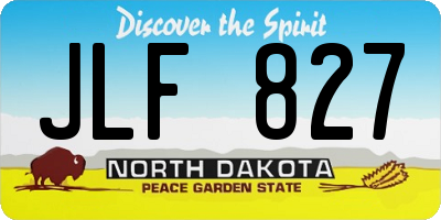 ND license plate JLF827