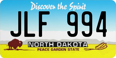 ND license plate JLF994