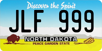 ND license plate JLF999