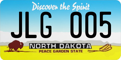 ND license plate JLG005