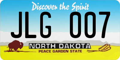 ND license plate JLG007