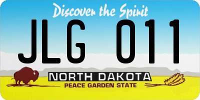ND license plate JLG011