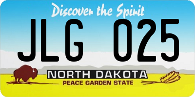 ND license plate JLG025
