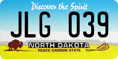 ND license plate JLG039