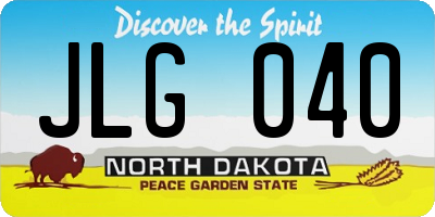 ND license plate JLG040