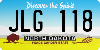 ND license plate JLG118