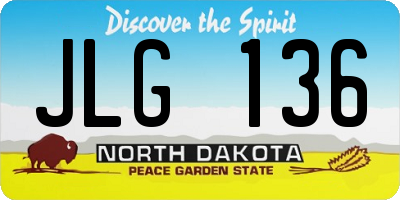 ND license plate JLG136