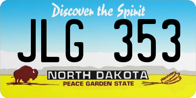 ND license plate JLG353
