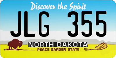 ND license plate JLG355