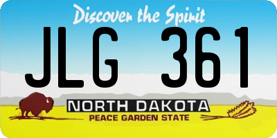 ND license plate JLG361