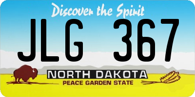 ND license plate JLG367