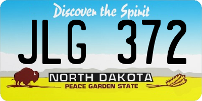 ND license plate JLG372