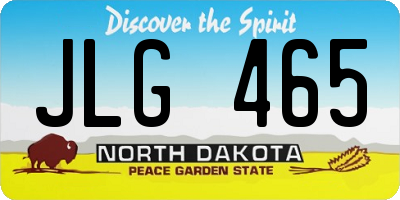 ND license plate JLG465