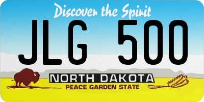 ND license plate JLG500