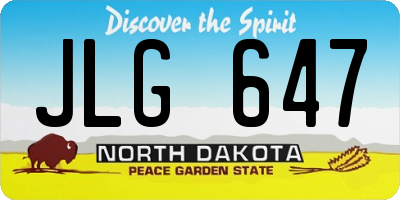 ND license plate JLG647