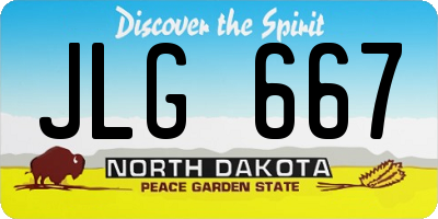 ND license plate JLG667