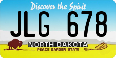 ND license plate JLG678