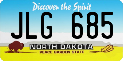 ND license plate JLG685